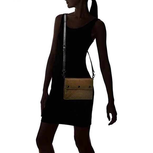 NWT $328 FRYE Samantha Quilted Leather Crossbody Bag in Fatigue! - Picture 8 of 15